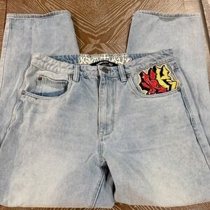 Ambush Light Wash Embroidered Sacred Heart Graphic Jeans Mens 32